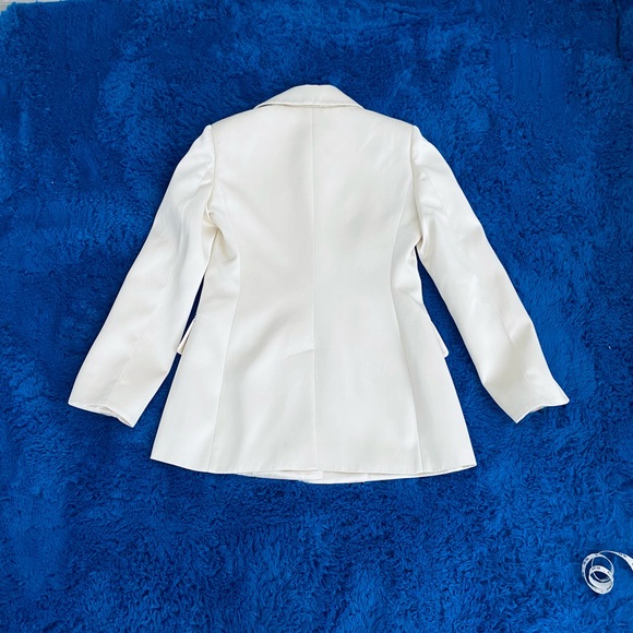 Altuzarra Ray Satin Jersey Blazer Antique Pearl SZ 40 - Picture 12 of 13